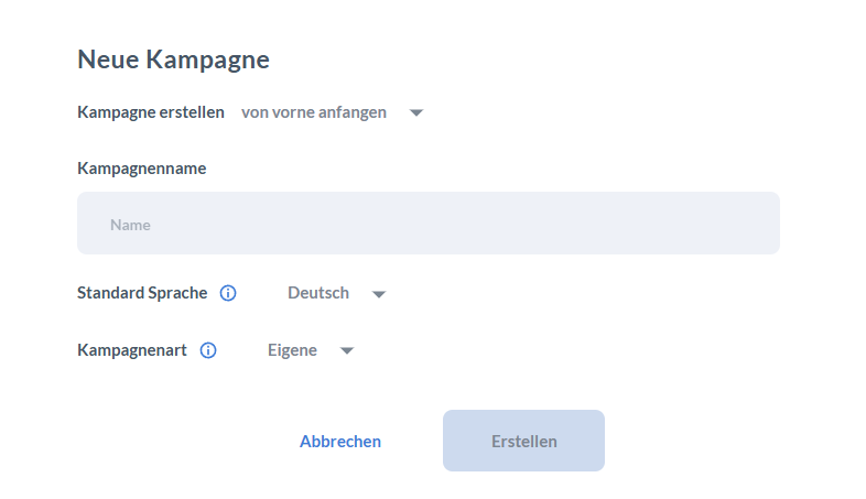 Neue Kampagne erstellen